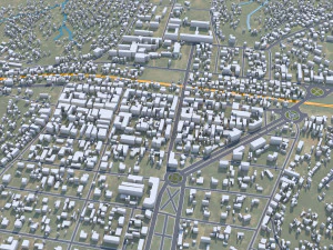 Kananga city Congo 20km 3D Model