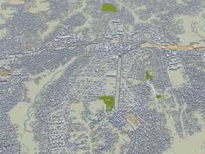 Kananga city Congo 20km 3D Model