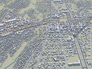 Kananga city Congo 20km 3D Model