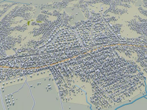 Kananga city Congo 20km 3D Model