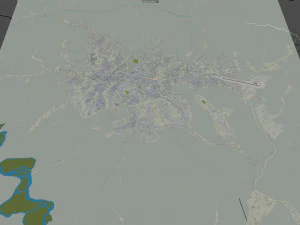 Kananga city Congo 20km 3D Model
