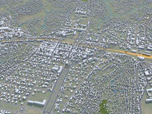 Kananga city Congo 20km 3D Model