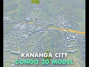 Kananga city Congo 20km 3D Model