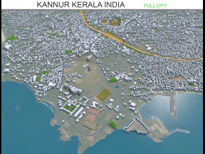 Citt&agrave; di Kannur Kerala India 10 km Modello 3D