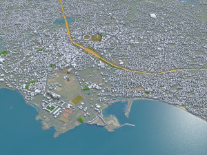 Kannur city Kerala India 10km 3D Model