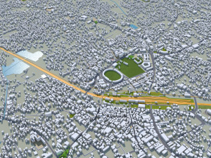 Kannur city Kerala India 10km 3D Model