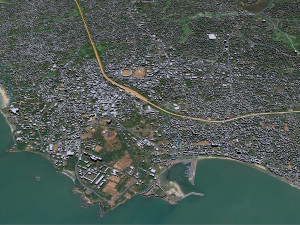 Kannur city Kerala India 10km 3D Model