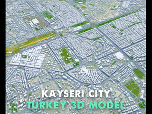 Kayseri city Turkey 45km 3D Model