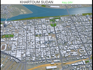 Khartoum city Sudan 40km 3D Model