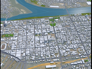 Khartoum city Sudan 40km 3D Model