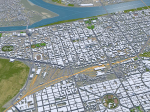 Khartoum city Sudan 40km 3D Model