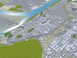 Khartoum city Sudan 40km 3D Model