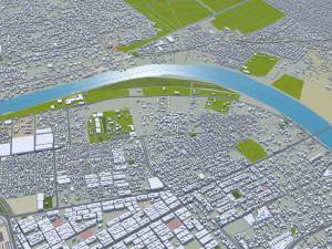 Khartoum city Sudan 40km 3D Model