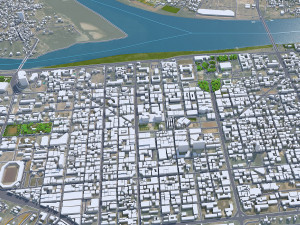 Khartoum city Sudan 40km 3D Model