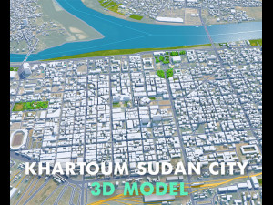Khartoum city Sudan 40km 3D Model