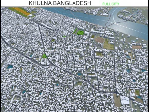 Miasto Khulna Bangladesz 20 km Model 3D