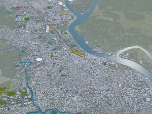 Khulna city Bangladesh 20km Model 3D