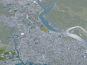 Khulna city Bangladesh 20km 3D Model
