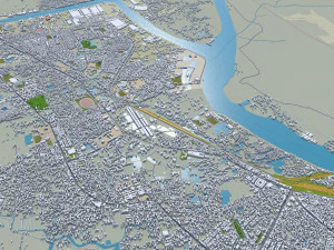 Khulna city Bangladesh 20km 3D Model