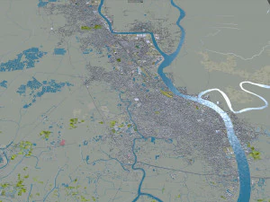 Khulna city Bangladesh 20km 3D Model