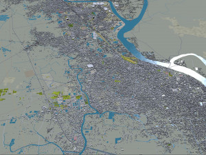 Khulna city Bangladesh 20km Model 3D