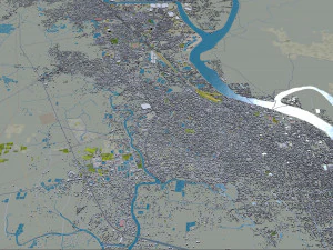 Khulna city Bangladesh 20km 3D Model