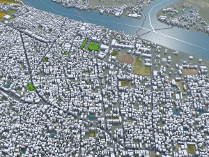 Khulna city Bangladesh 20km 3D Model