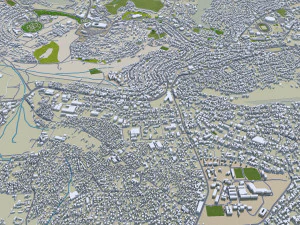Kigali city Rwanda 30km 3D Model