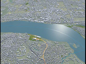 Kisangani city Congo 30km 3D Model