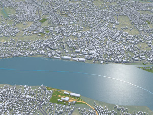 Kisangani city Congo 30km 3D Модель