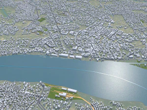 Kisangani city Congo 30km 3D Model