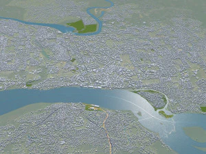 Kisangani city Congo 30km 3D Model