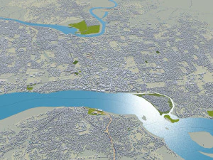 Kisangani city Congo 30km 3D Model