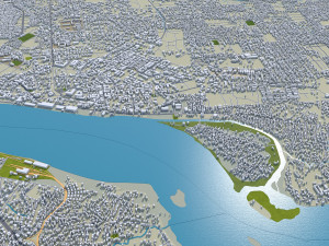 Kisangani city Congo 30km 3D Модель