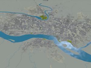 Kisangani city Congo 30km 3D Модель