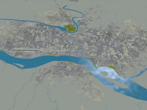 Kisangani city Congo 30km 3D Model