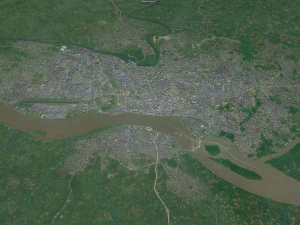 Kisangani city Congo 30km 3D Model