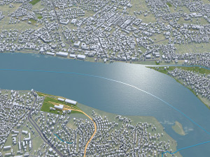 Kisangani city Congo 30km 3D Модель