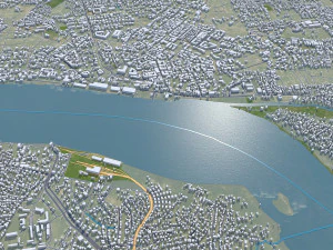 Kisangani city Congo 30km 3D Model