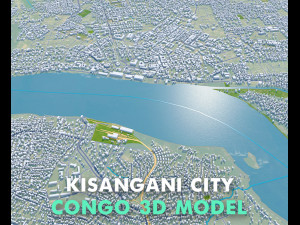 Kisangani city Congo 30km 3D Модель