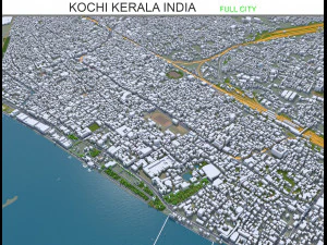 Ville de Kochi Kerala Inde 40km Modèle 3D