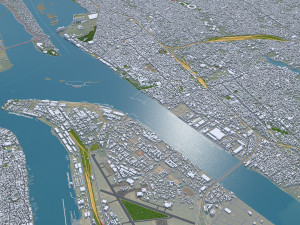 Kochi city Kerala India 40km 3Dモデル
