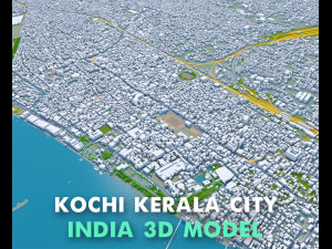 Kochi city Kerala India 40km 3Dモデル