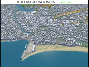 Kollam city Kerala India 30km 3D Модель