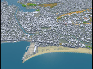 Kollam city Kerala India 30km 3D Model