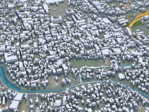 Kollam city Kerala India 30km 3D Model