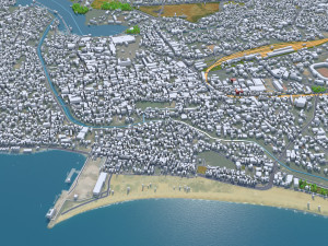 Kollam city Kerala India 30km 3D Model