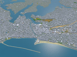 Kollam city Kerala India 30km 3D Model