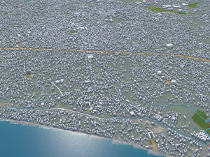 Kollam city Kerala India 30km 3D Model