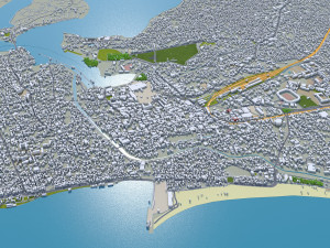 Kollam city Kerala India 30km 3D Model